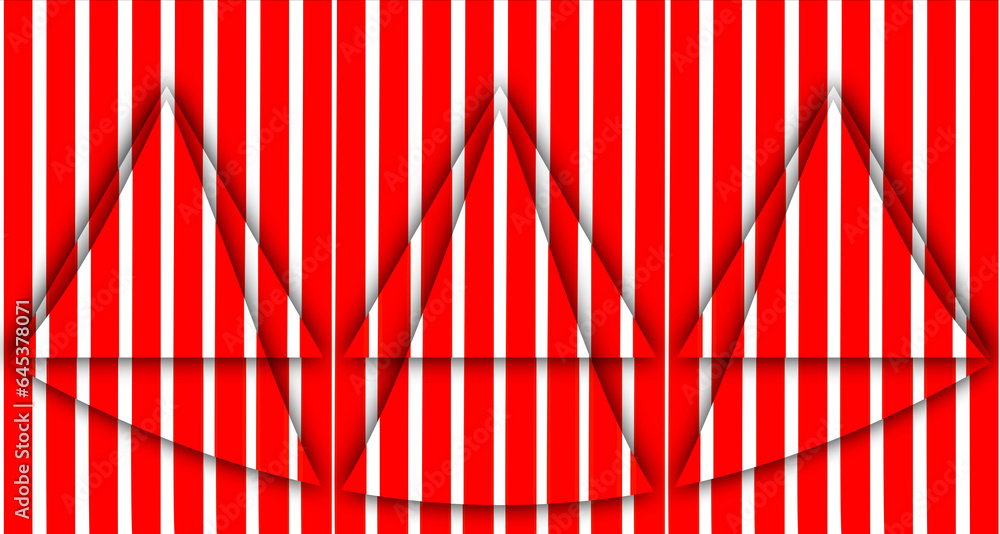 Poster red and white triangular design in square format