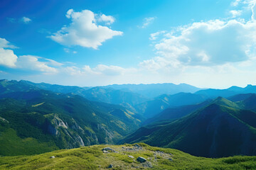 Fototapeta na wymiar Panoramic Peaks and Valleys