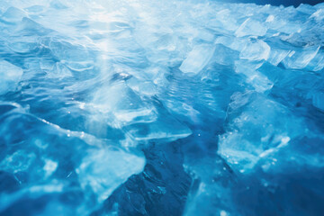 Nature's Crystal Ballet: Glacier and Sea