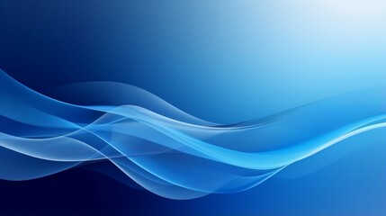 Fototapeta premium Abstract blue background with a dynamic wave. Minimalist blue and white banner with flowing wave