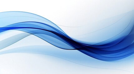 Obraz premium Abstract blue background with a dynamic wave. Minimalist blue and white banner with flowing wave