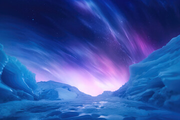 Antarctic Dreamscape: Vibrant Aurora in the Frigid Dark