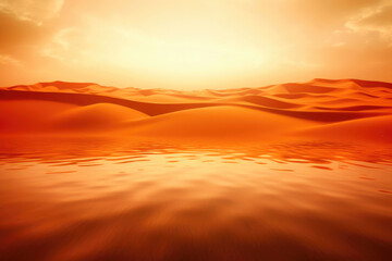 Fototapeta na wymiar Aqua Mirage: Oasis Dreams in the Desert