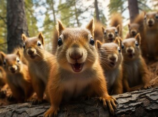 A group of squirrels