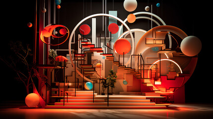 modern interior design with a staircase