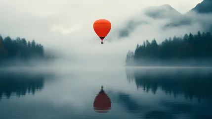 Gordijnen hot air balloon in lake © EvhKorn