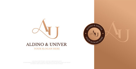 Initial AU Logo Design Vector 