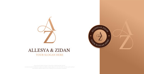 Initial AZ Logo Design Vector 