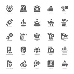 High Tech icon pack for your website, mobile, presentation, and logo design. High Tech icon glyph design. Vector graphics illustration and editable stroke.
