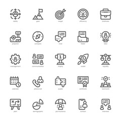 Human Resource icon pack for your website, mobile, presentation, and logo design. Human Resource icon outline design. Vector graphics illustration and editable stroke.