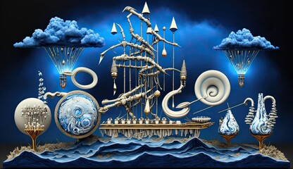 Fantasy panorama inspired by meteorological events