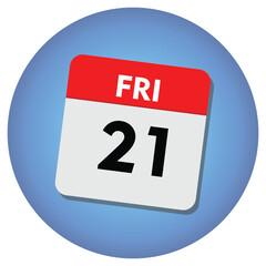 Fototapeta premium calender icon, 21 friday icon with white background