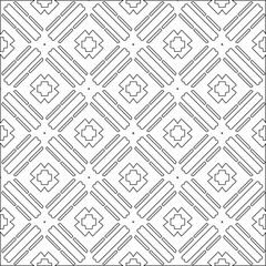 Vector pattern with symmetrical elements . Modern stylish abstract texture. Repeating geometric tiles from striped elements.Black and white pattern.