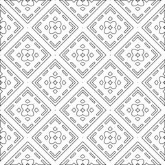 Vector pattern with symmetrical elements . Modern stylish abstract texture. Repeating geometric tiles from striped elements.Black and white pattern.