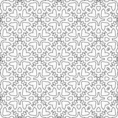 Vector pattern with symmetrical elements . Modern stylish abstract texture. Repeating geometric tiles from striped elements.Black and white pattern.