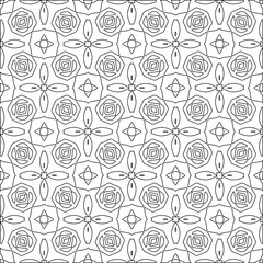Vector pattern with symmetrical elements . Modern stylish abstract texture. Repeating geometric tiles from striped elements.Black and white pattern.