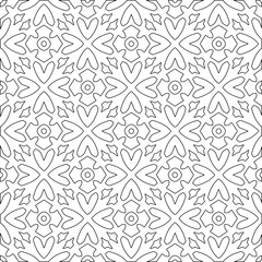 Vector pattern with symmetrical elements . Modern stylish abstract texture. Repeating geometric tiles from striped elements.Black and white pattern.