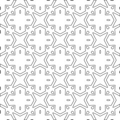 Vector pattern with symmetrical elements . Modern stylish abstract texture. Repeating geometric tiles from striped elements.Black and white pattern.