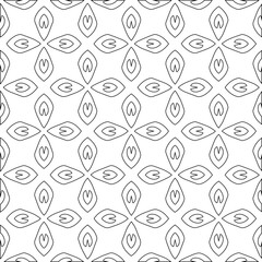 Vector pattern with symmetrical elements . Modern stylish abstract texture. Repeating geometric tiles from striped elements.Black and white pattern.