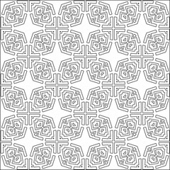 Vector pattern with symmetrical elements . Modern stylish abstract texture. Repeating geometric tiles from striped elements.Black and white pattern.