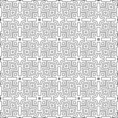 Vector pattern with symmetrical elements . Modern stylish abstract texture. Repeating geometric tiles from striped elements.Black and white pattern.