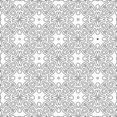 Vector pattern with symmetrical elements . Modern stylish abstract texture. Repeating geometric tiles from striped elements.Black and white pattern.
