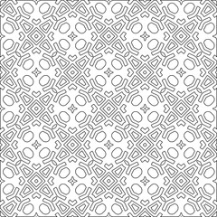 Vector pattern with symmetrical elements . Modern stylish abstract texture. Repeating geometric tiles from striped elements.Black and white pattern.