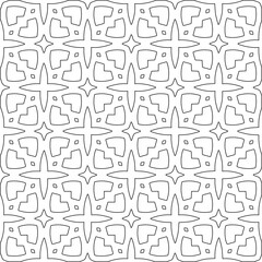 Vector pattern with symmetrical elements . Modern stylish abstract texture. Repeating geometric tiles from striped elements.Black and white pattern.