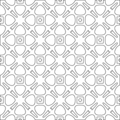 Vector pattern with symmetrical elements . Modern stylish abstract texture. Repeating geometric tiles from striped elements.Black and white pattern.