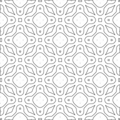 Vector pattern with symmetrical elements . Modern stylish abstract texture. Repeating geometric tiles from striped elements.Black and white pattern.