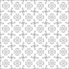 Vector pattern with symmetrical elements . Modern stylish abstract texture. Repeating geometric tiles from striped elements.Black and white pattern.