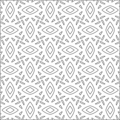 Vector pattern with symmetrical elements . Modern stylish abstract texture. Repeating geometric tiles from striped elements.Black and white pattern.