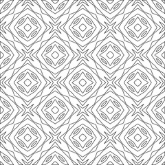 Vector pattern with symmetrical elements . Modern stylish abstract texture. Repeating geometric tiles from striped elements.Black and white pattern.