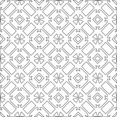 Vector pattern with symmetrical elements . Modern stylish abstract texture. Repeating geometric tiles from striped elements.Black and white pattern.