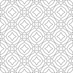 Vector pattern with symmetrical elements . Modern stylish abstract texture. Repeating geometric tiles from striped elements.Black and white pattern.