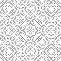 Vector pattern with symmetrical elements . Modern stylish abstract texture. Repeating geometric tiles from striped elements.Black and white pattern.