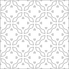 Vector pattern with symmetrical elements . Modern stylish abstract texture. Repeating geometric tiles from striped elements.Black and white pattern.