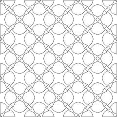 Vector pattern with symmetrical elements . Modern stylish abstract texture. Repeating geometric tiles from striped elements.Black and white pattern.