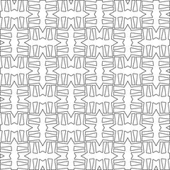 Vector pattern with symmetrical elements . Modern stylish abstract texture. Repeating geometric tiles from striped elements.Black and white pattern.
