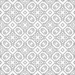 Vector pattern with symmetrical elements . Modern stylish abstract texture. Repeating geometric tiles from striped elements.Black and white pattern.