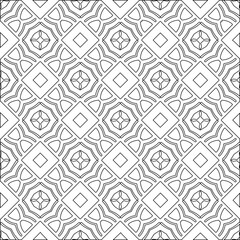 Vector pattern with symmetrical elements . Modern stylish abstract texture. Repeating geometric tiles from striped elements.Black and white pattern.