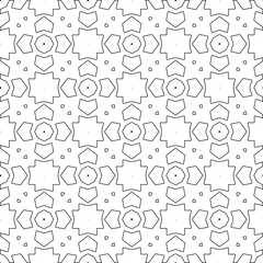 Vector pattern with symmetrical elements . Modern stylish abstract texture. Repeating geometric tiles from striped elements.Black and white pattern.