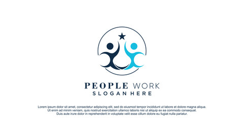 Community logo template for social team group premium vector