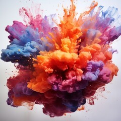 Fototapeta premium Rainbow-colored rainbow watercolor wash