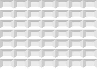 White seamless geometric 3d pattern. Wall repeatable structure construction background. Decorative tile endless tile texture