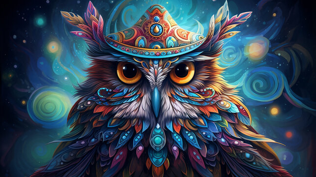 coruja arte mistica de sabedoria 