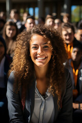 Fototapeta premium group of young female students at university