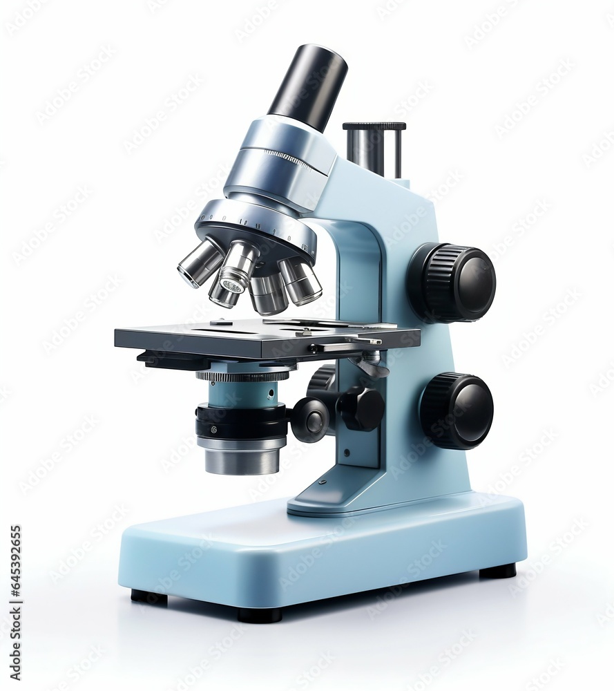 Poster microscope isolated on white background. generative ai