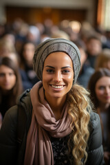 Obraz premium group of young female students at university