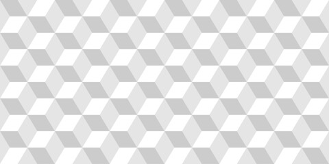 Vector seamless geometric pattern. Modern cubes repeatable background. Decorative white and gray 3d tile texture